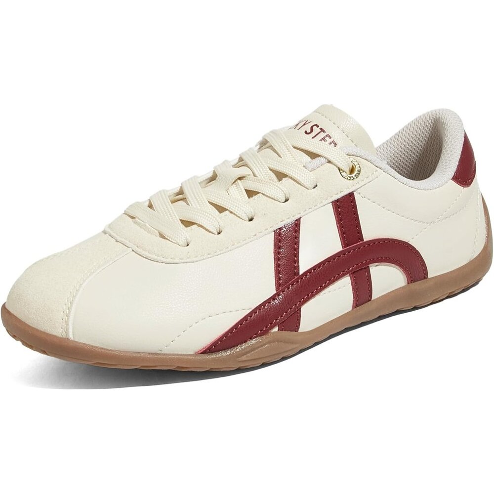 Women's White Red Walking Shoes Thin Sole Trendy Stylish Trainer Lightweight
